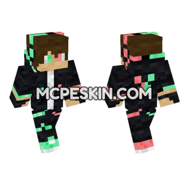 Gamer 6 Minecraft Bedrock skin, front and back