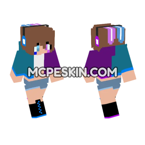 Gamerlucymoon Girl Outfit Minecraft Bedrock skin, front and back