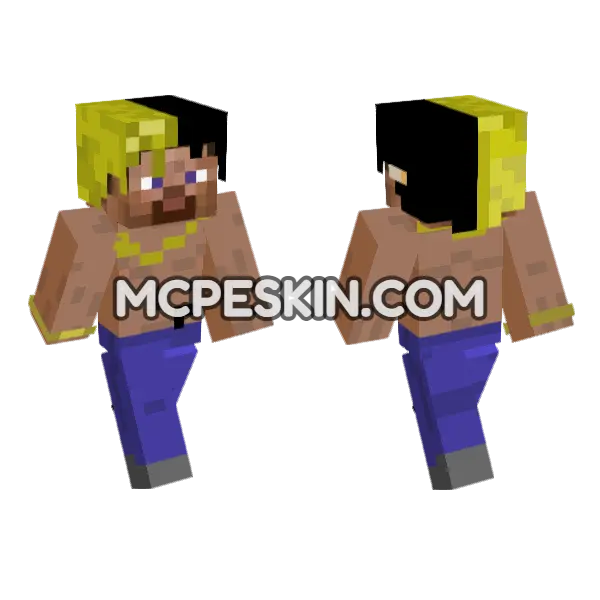 Gangster Steve Minecraft Bedrock skin, front and back