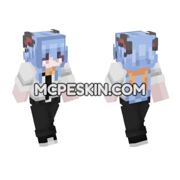 Ganyu Minecraft Bedrock skin, front and back