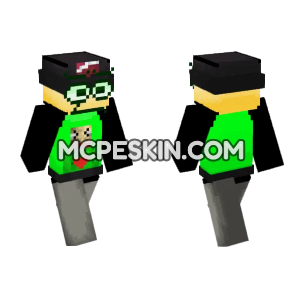 Gary FNF Golden Apple Minecraft Bedrock skin, front and back