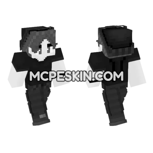 Gazen Vocaloid Minecraft Bedrock skin, front and back
