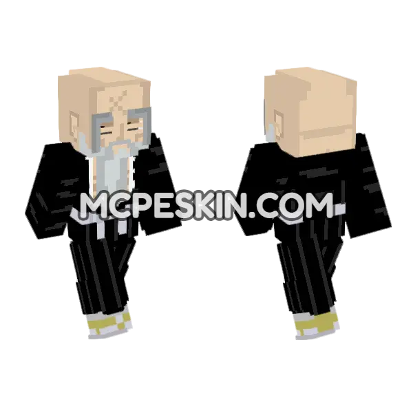 Genryusai Yamamoto Zanka No Tachi Minecraft Bedrock skin, front and back
