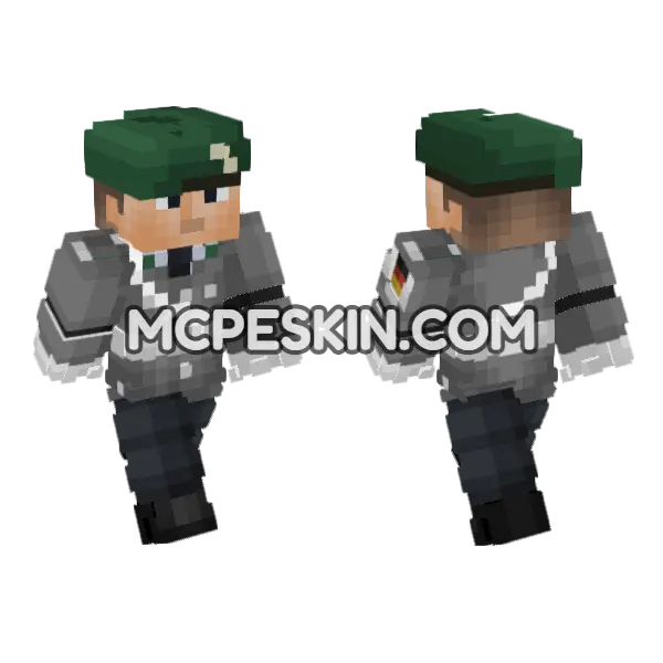 German Army Dress Uniform Minecraft Bedrock skin, front and back