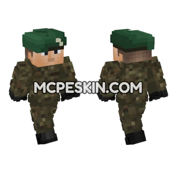 German Army Field Uniform V2 Minecraft Bedrock skin, front and back
