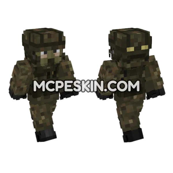 German Army Soldier V3 Minecraft Bedrock skin, front and back