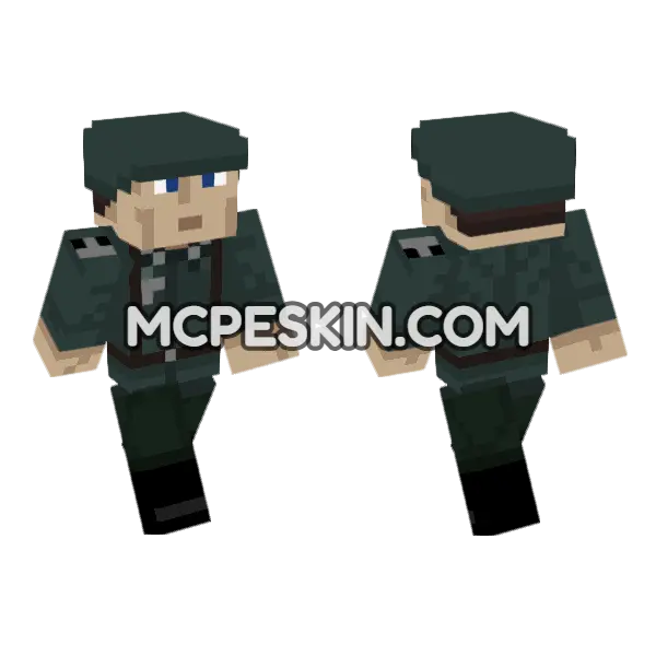 German Soldier Skin Minecraft Bedrock skin, front and back