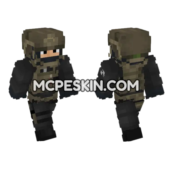 German Tactical Police GSG9 Minecraft Bedrock skin, front and back