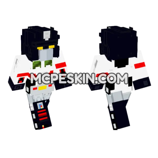 Ghostbusters Optimus Prime Minecraft Bedrock skin, front and back