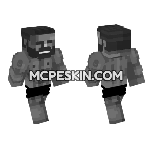 Gigachad Minecraft Bedrock skin, front and back