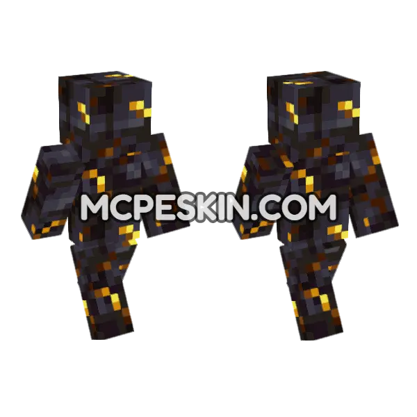 Gilded Blackstone Minecraft Bedrock skin, front and back