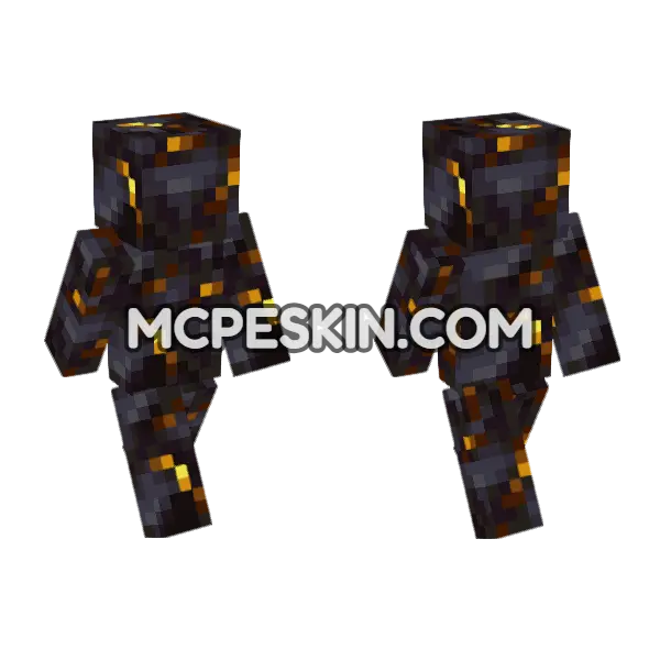 Gilded Blackstone Minecraft Bedrock skin, front and back