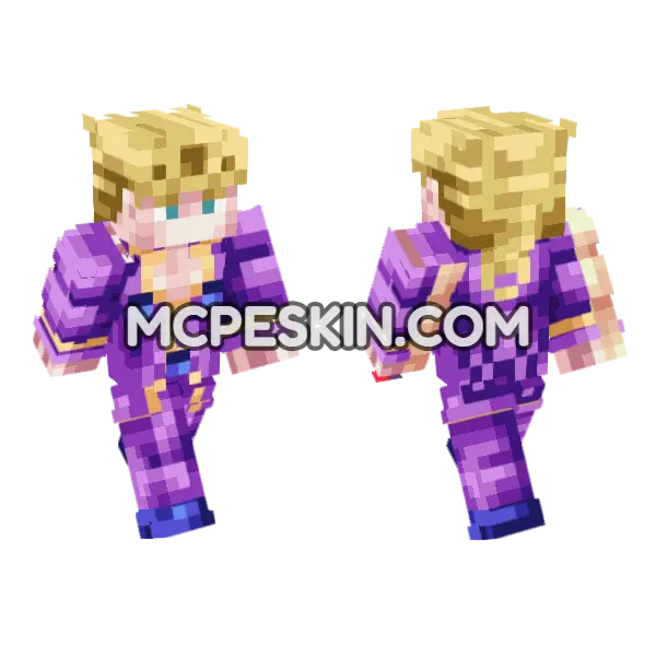 Giorno Giovanna Minecraft Bedrock skin, front and back