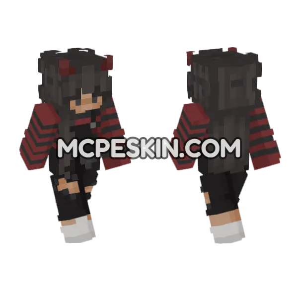 Girl 5 Minecraft Bedrock skin, front and back