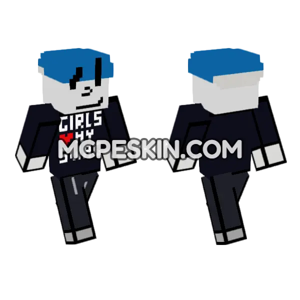Girls My Swag Outfit Minecraft Bedrock skin, front and back