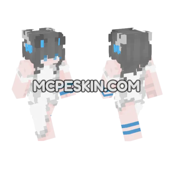 Giselle Anime Girl Minecraft Bedrock skin, front and back