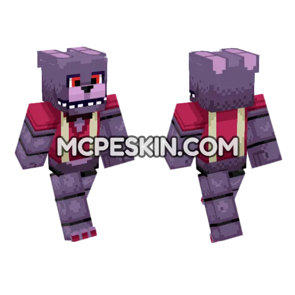 Glamrock Bonnie Skin Minecraft Bedrock skin, front and back