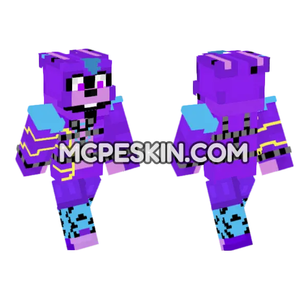 Glamrock Bonnie Skin Minecraft Bedrock skin, front and back