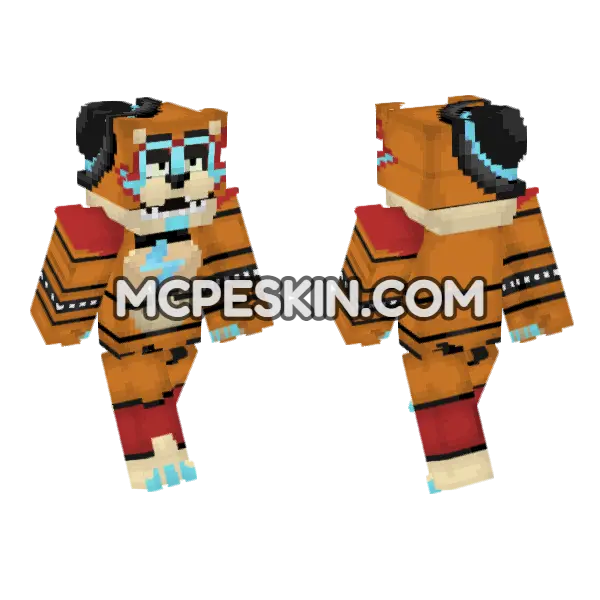 Glamrock Freddy Minecraft Bedrock skin, front and back