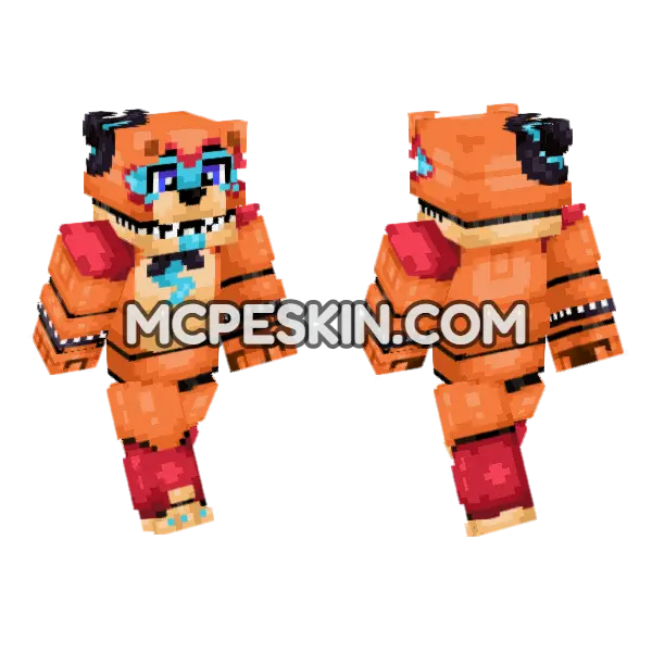 Glamrock Freddy Security Bear, front and back