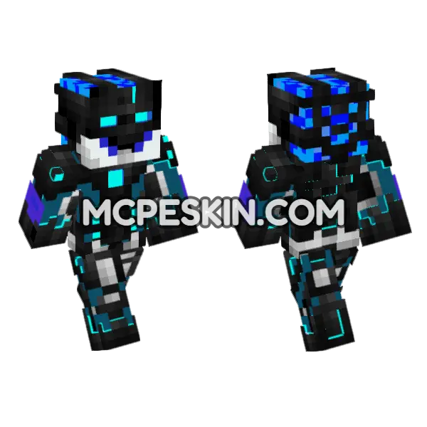 Glow Bot Minecraft Bedrock skin, front and back