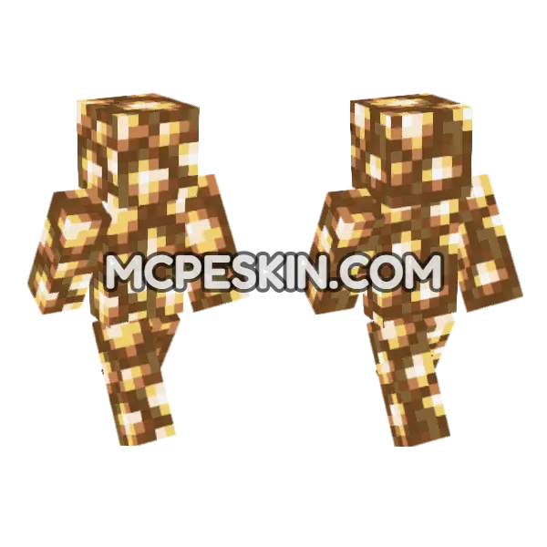 Glowstone Skin Minecraft Bedrock skin, front and back