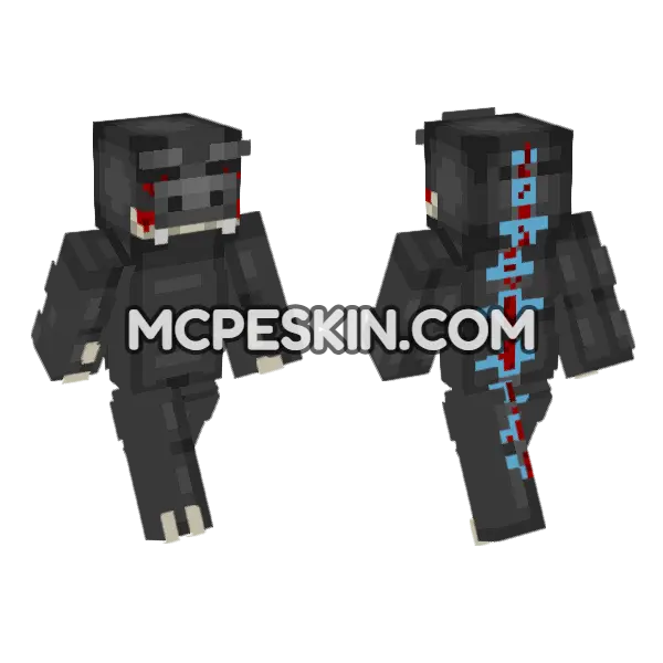 Godzilla 2 0 Minecraft Bedrock skin, front and back
