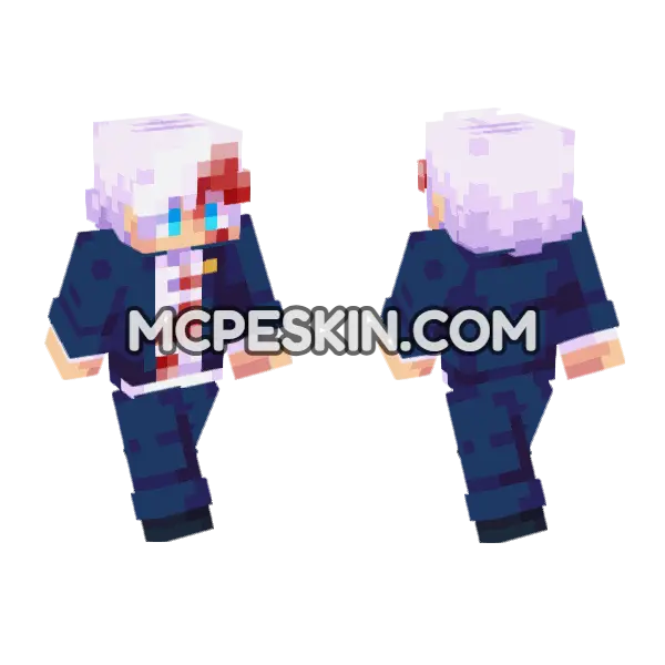 Gojo Satoru Awakened Minecraft Bedrock skin, front and back