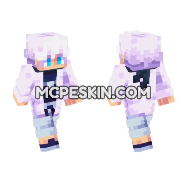Gojo Satoru Robe Minecraft Bedrock skin, front and back