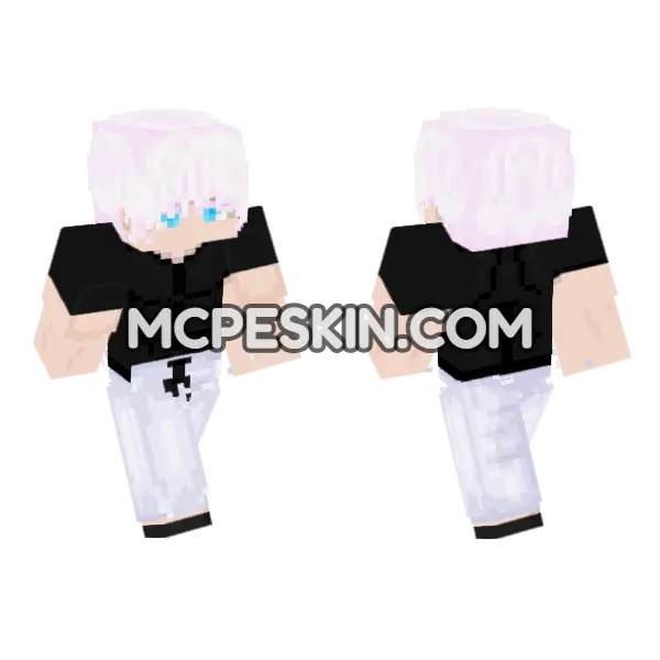 Gojo Vs Sukuna Skin Minecraft Bedrock skin, front and back