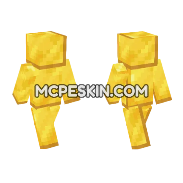 Gold Block Skin Minecraft Bedrock skin, front and back