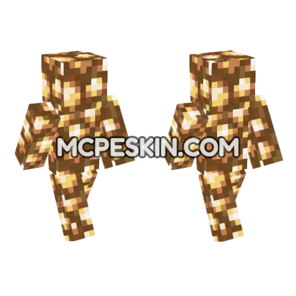 Gold Block Skin Minecraft Bedrock skin, front and back