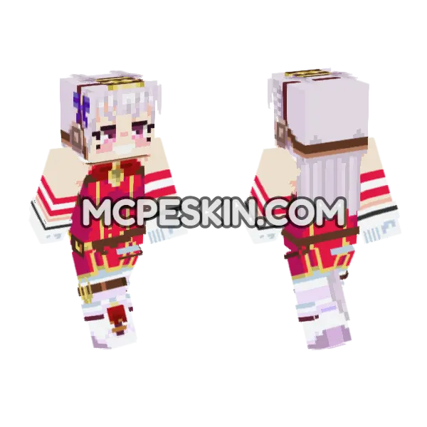 Gold Ship Umamusume Pretty Derby Minecraft Bedrock skin, front and back