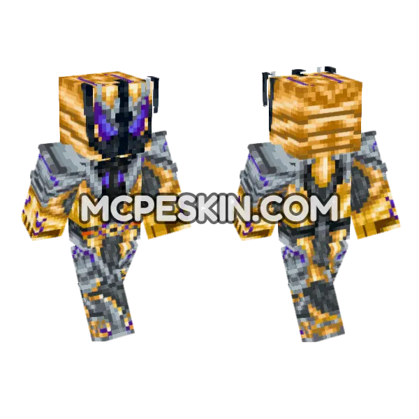 Golden Cybernetic Warrior, front and back