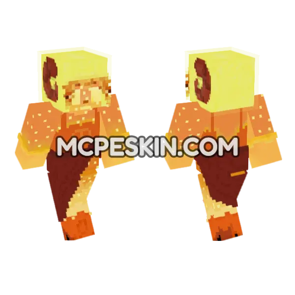 Golden Ram Boy Minecraft Bedrock skin, front and back