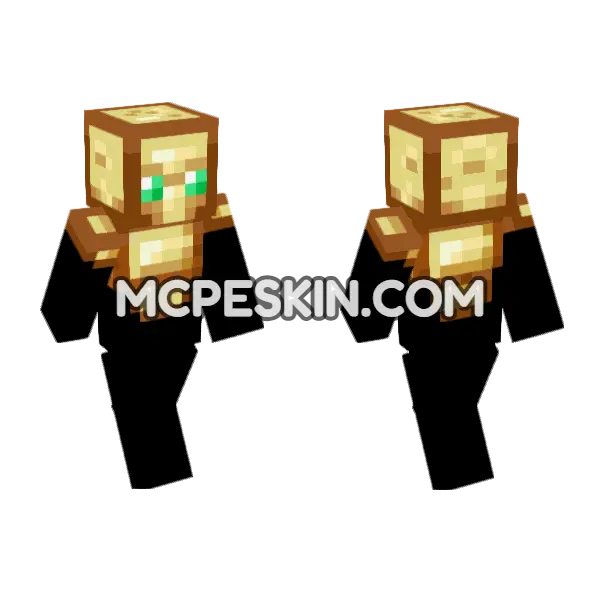 Golden Totem Minecraft Bedrock skin, front and back
