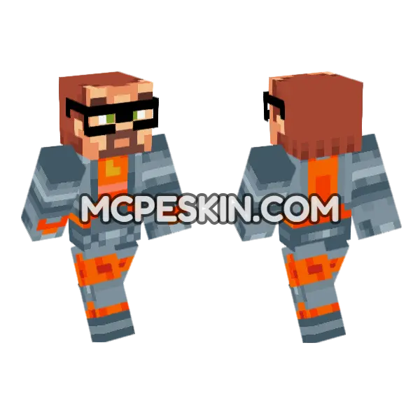 Gordon Freeman Skin Minecraft Bedrock skin, front and back