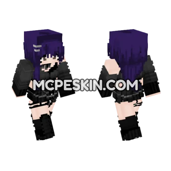 Goth Dtdubs Minecraft Bedrock skin, front and back