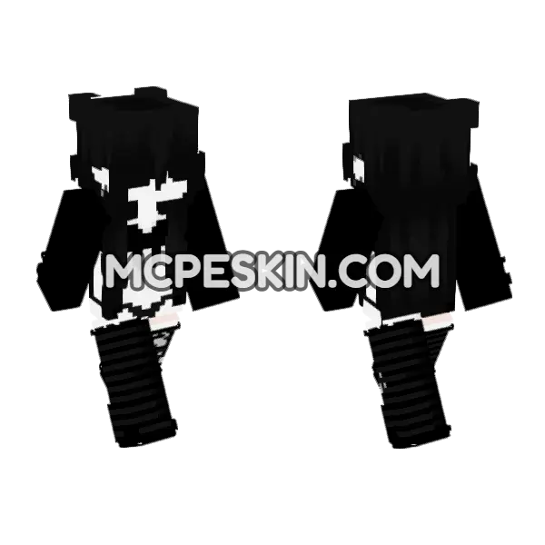 Goth Wismaaa Minecraft Bedrock skin, front and back