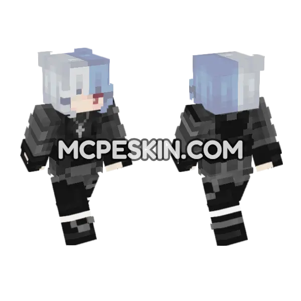 Gothic Pastel Girl Minecraft Bedrock skin, front and back
