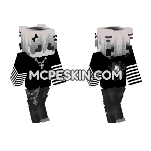 Gothic Spider Girl Minecraft Bedrock skin, front and back