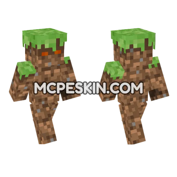 Grass Creature Minecraft Bedrock skin, front and back