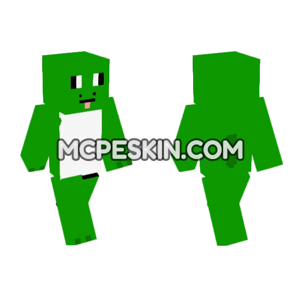 Grass Elemental Bearded Dragon Minecraft Bedrock skin, front and back