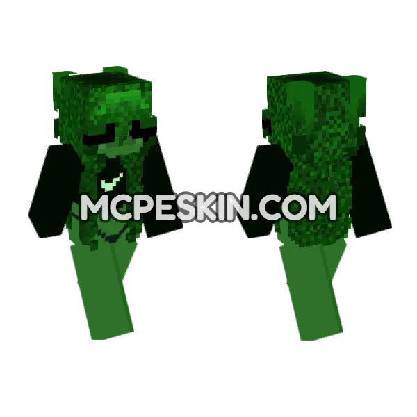 Grass Girl Part 10 Minecraft Bedrock skin, front and back