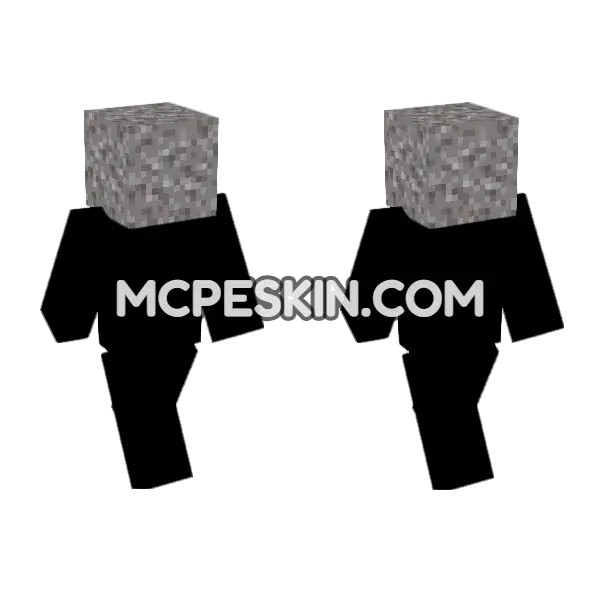 Gravel Boy Minecraft Bedrock skin, front and back