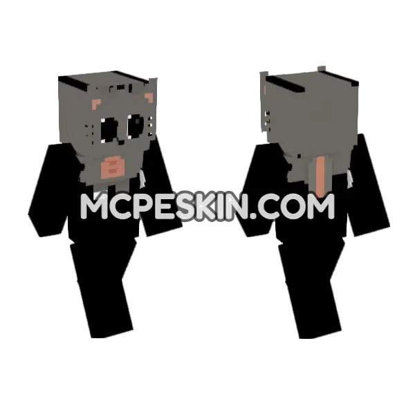 Gray Cat Character, front and back