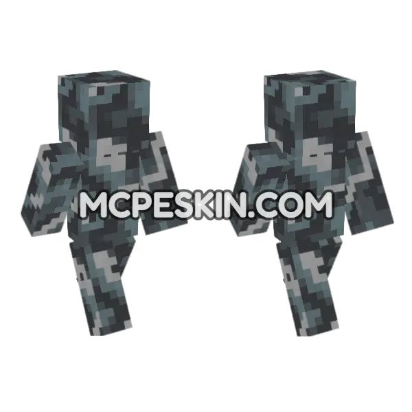 Gray Glazed Terracotta Minecraft Bedrock skin, front and back