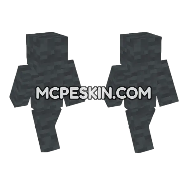 Gray Wool Block Minecraft Bedrock skin, front and back