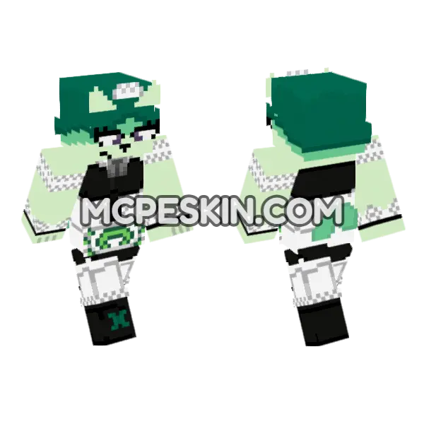 Green and Black Maid Outfit, front and back