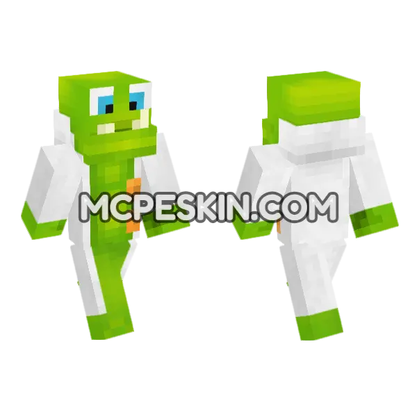 Green Blob Character Minecraft Bedrock skin, front and back